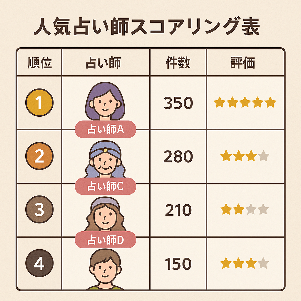 人気占い師スコアリング表