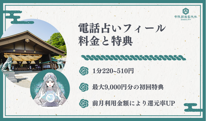 電話占いフィール料金と特典