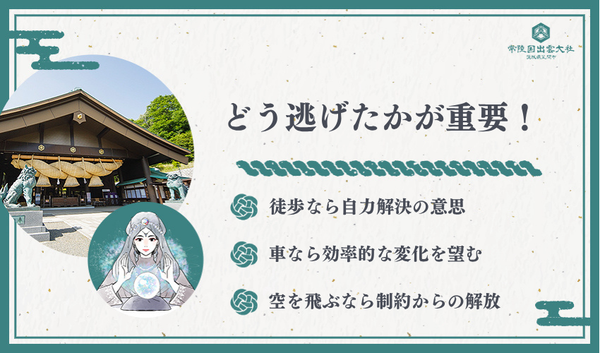 【逃げる手段別】夢占いの詳細分析