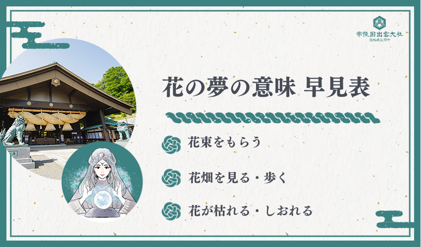 【先に結論】花の夢の意味 早見表（よくある12パターン）